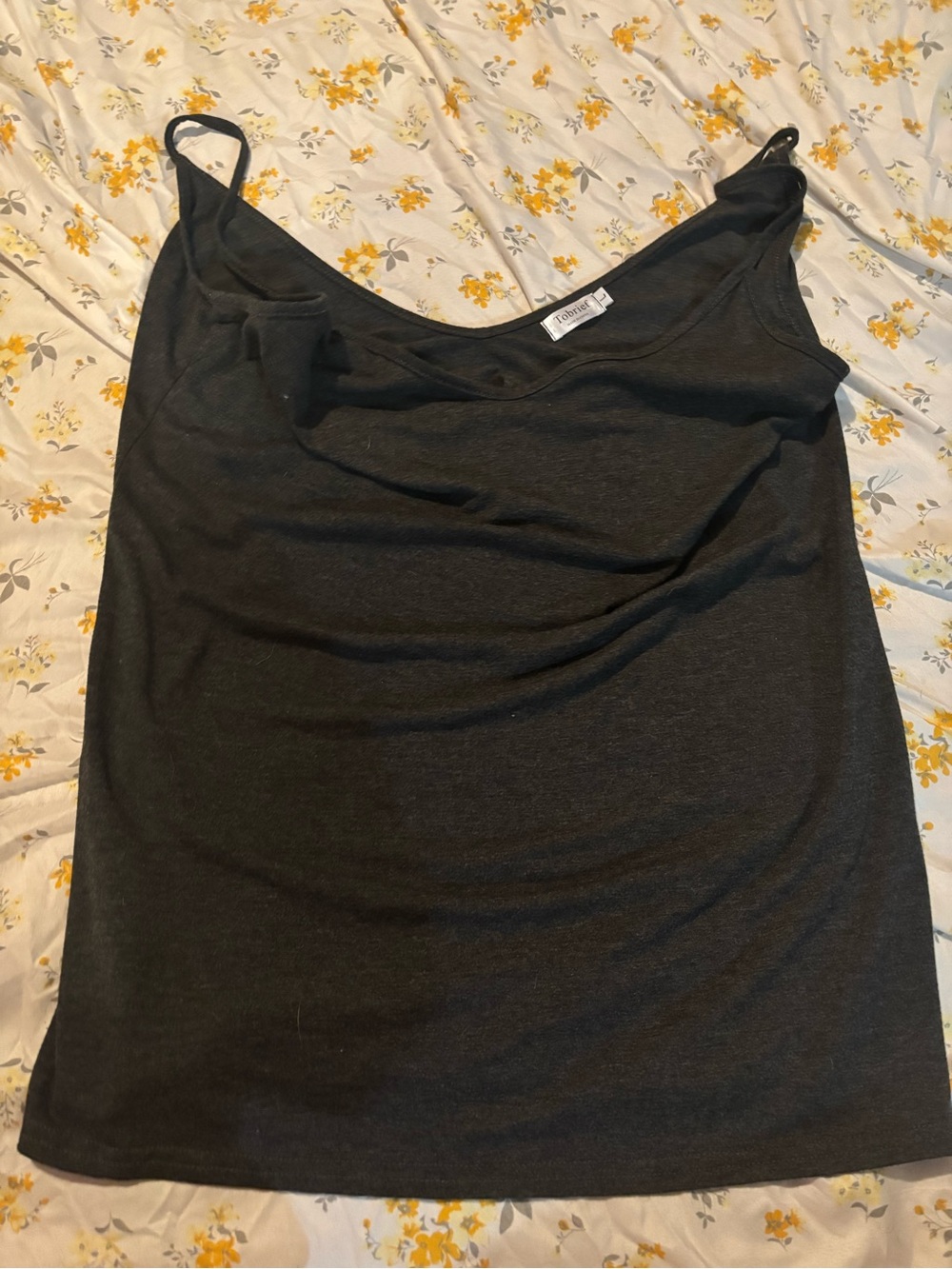 Atmos&Here Black Ribbed Spaghetti Strap Camisole